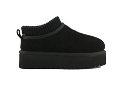 YURO SABOT IN PELLE SCAMOSCIATA CON CALZINO BLACK